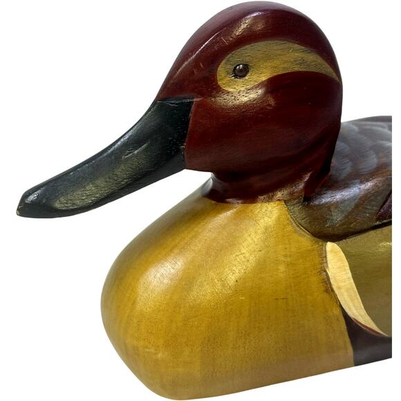 Hand Carved Painted Vintage Wooden Duck Decoy Philippines Exceptional Details - Picture 2 of 9